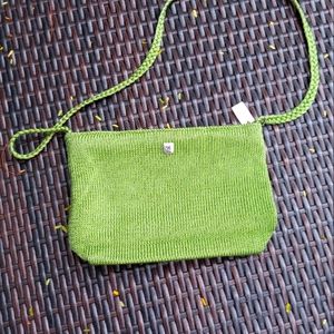 Lina Green Knit Shoulder Bag